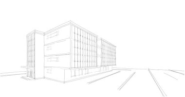 Mimari sanat konseptinde soyut çizgiler, minimum geometrik şekiller. 