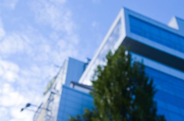 Bulanık şehir. Renkli soyut arkaplan