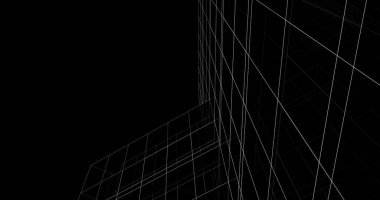 Mimari sanat konseptinde soyut çizgiler, minimum geometrik şekiller. 