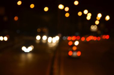 Bulanık soyut ışıklar gece şehrin arka planı