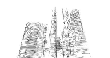 soyut mimari duvar kağıdı tasarımı, dijital konsept arkaplan