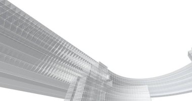 Mimari sanat konseptinde soyut çizgiler, minimum geometrik şekiller. 