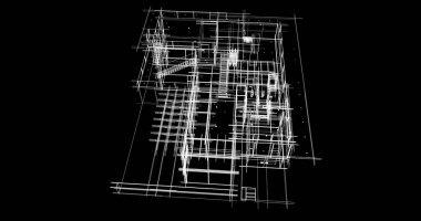 Mimari sanat konseptinde soyut çizgiler, minimum geometrik şekiller. 