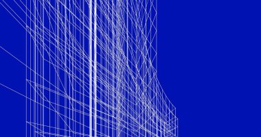 Arkaplanda mimari bina 3d illüstrasyon