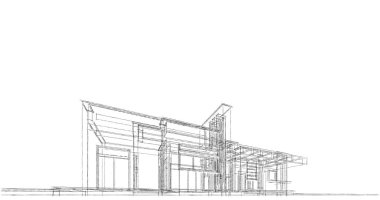 Mimari sanat konseptinde soyut çizgiler, minimum geometrik şekiller. 