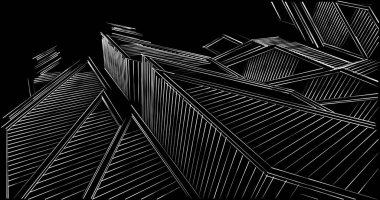 minimal geometrik şekiller, mimari çizgiler