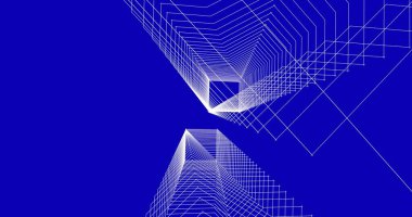 Mimari sanat konseptinde soyut çizgiler, minimum geometrik şekiller. 