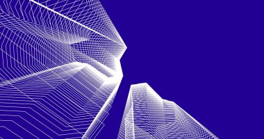 Mimari sanat konseptinde soyut çizgiler, minimum geometrik şekiller. 