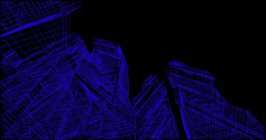 Arkaplanda mimari bina 3d illüstrasyon