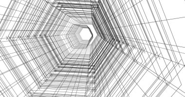 Arkaplanda mimari bina 3d illüstrasyon