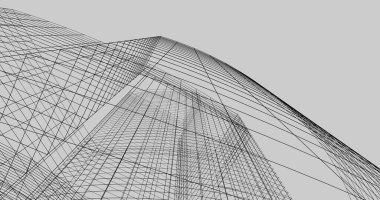 Mimari sanat konseptinde soyut çizgiler, minimum geometrik şekiller. 