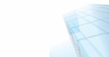 Arkaplanda mimari bina 3d illüstrasyon