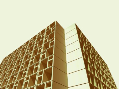 Mimari sanat konseptinde soyut çizgiler, minimum geometrik şekiller. 