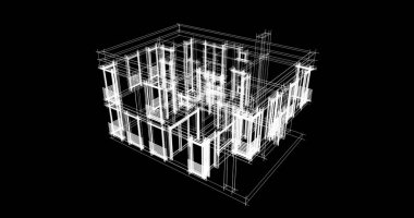 Mimari sanat konseptinde soyut çizgiler, minimum geometrik şekiller. 
