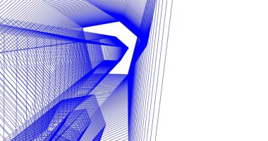 3d mimari duvar kağıdı tasarımı, dijital bina çizimi 