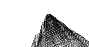 Mimari sanat konseptinde soyut çizgiler, minimum geometrik şekiller. 