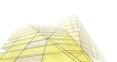 Mimari sanat konseptinde soyut çizgiler, minimum geometrik şekiller. 