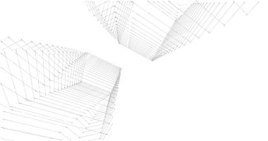 Mimari sanat konseptinde soyut çizgiler, minimum geometrik şekiller. 