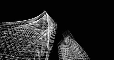 soyut mimari duvar kağıdı tasarımı, dijital konsept arkaplan