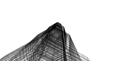 Mimari sanat konseptinde soyut çizgiler, minimum geometrik şekiller. 