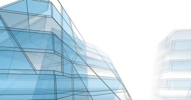 Mimari sanat konseptinde soyut çizgiler, minimum geometrik şekiller. 