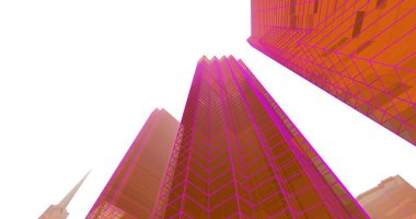 Arkaplanda mimari bina 3d illüstrasyon