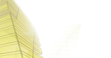 Mimari sanat konseptinde soyut çizgiler, minimum geometrik şekiller. 