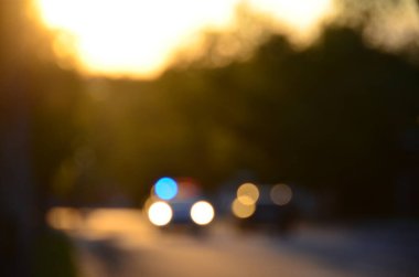 Bulanık şehir. Renkli soyut arkaplan