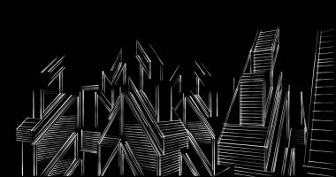 eskiz sanatı, geometrik mimari binalar tasarımı