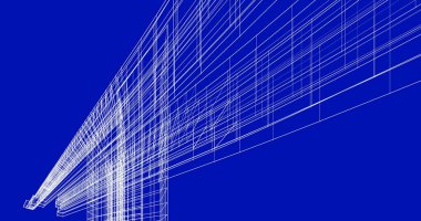 Mimari sanat konseptinde soyut çizgiler, minimum geometrik şekiller. 