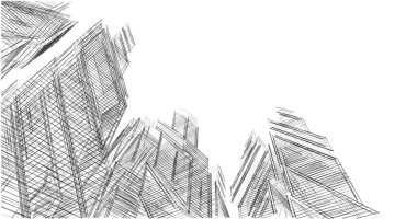 Mimari sanat konseptinde soyut çizgiler, minimum geometrik şekiller. 