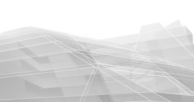 Mimari sanat konseptinde soyut çizgiler, minimum geometrik şekiller. 