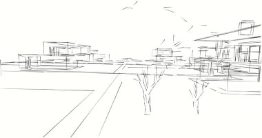 soyut mimari duvar kağıdı tasarımı, dijital konsept arkaplan