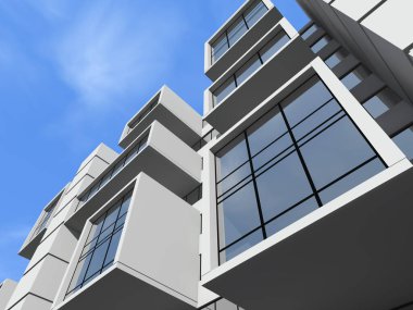 mimari sanat konsepti, minimum geometrik şekiller. 