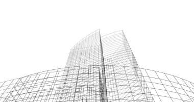 Mimari sanat konseptinde soyut çizgiler, minimum geometrik şekiller. 