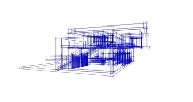 Mimari sanat konseptinde soyut çizgiler, minimum geometrik şekiller. 