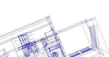 Mimari sanat konseptinde soyut çizgiler, minimum geometrik şekiller. 