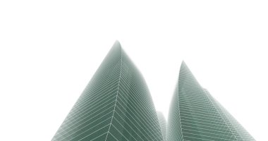 Arkaplanda mimari bina 3d illüstrasyon