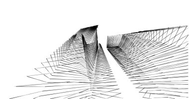 Mimari sanat konseptinde soyut çizgiler, minimum geometrik şekiller. 