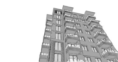 soyut mimari duvar kağıdı tasarımı, dijital konsept arkaplan