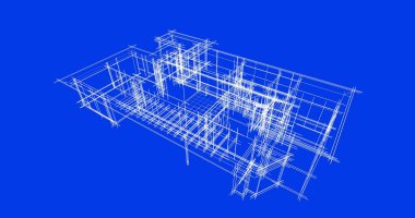 Mimari sanat konseptinde soyut çizgiler, minimum geometrik şekiller. 