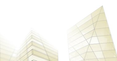 Mimari sanat konseptinde soyut çizgiler, minimum geometrik şekiller. 