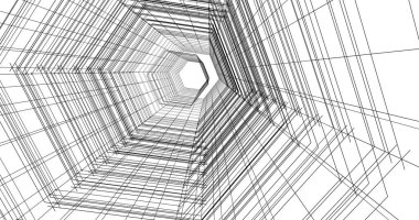 Arkaplanda mimari bina 3d illüstrasyon