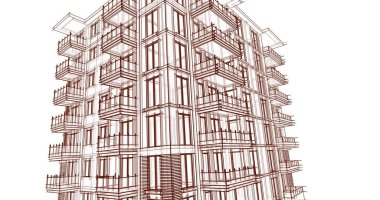 soyut mimari duvar kağıdı tasarımı, dijital konsept arkaplan