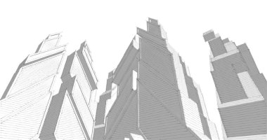 Mimari sanat konseptinde soyut çizgiler, minimum geometrik şekiller. 