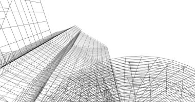 Mimari sanat konseptinde soyut çizgiler, minimum geometrik şekiller. 