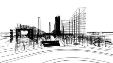 soyut mimari duvar kağıdı tasarımı, dijital konsept arkaplan