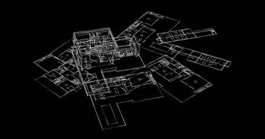Mimari sanat konseptinde soyut çizgiler, minimum geometrik şekiller. 