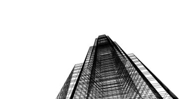 Mimari sanat konseptinde soyut çizgiler, minimum geometrik şekiller. 