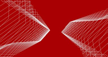 Mimari sanat konseptinde soyut çizgiler, minimum geometrik şekiller. 